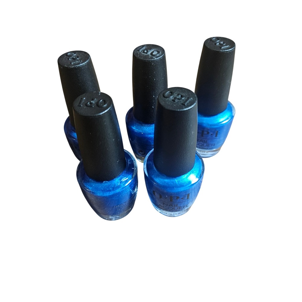 Lot of 5 OPI Nail Lacquer Do You Sea What I Sea? Shimmer Blue Polish 15ml NL F84